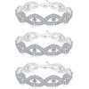 3PCS Bridal Wedding Bracelets Set Made With Clear Crystals Sets For Women Or Bridesmaids